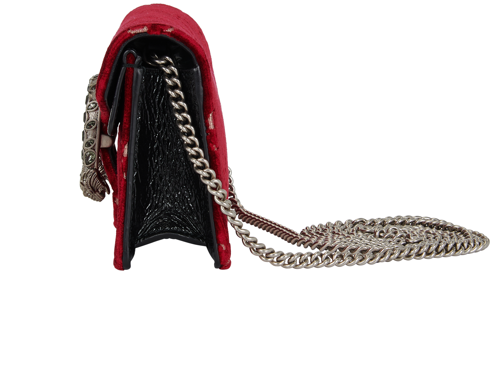 Super Mini Dionysus, &pound;590, Handbags, Red, Velvet, Bottom view